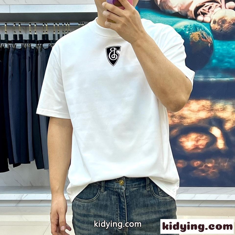 シンプル コットン 半袖Tシャツ バーバリー Tシャツ コピー クルーネック ホワイト-1