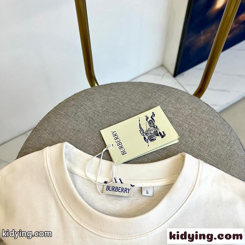 シンプル カジュアル コットンTシャツ バーバリー 半袖Tシャツ コピー ホワイト-2