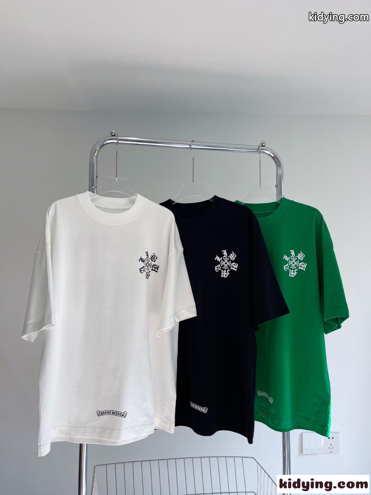 ユニセックス クロムハーツ 半袖Tシャツ コピー カジュアル ストリート系 クルーネック ルーズ 体型カバー-0
