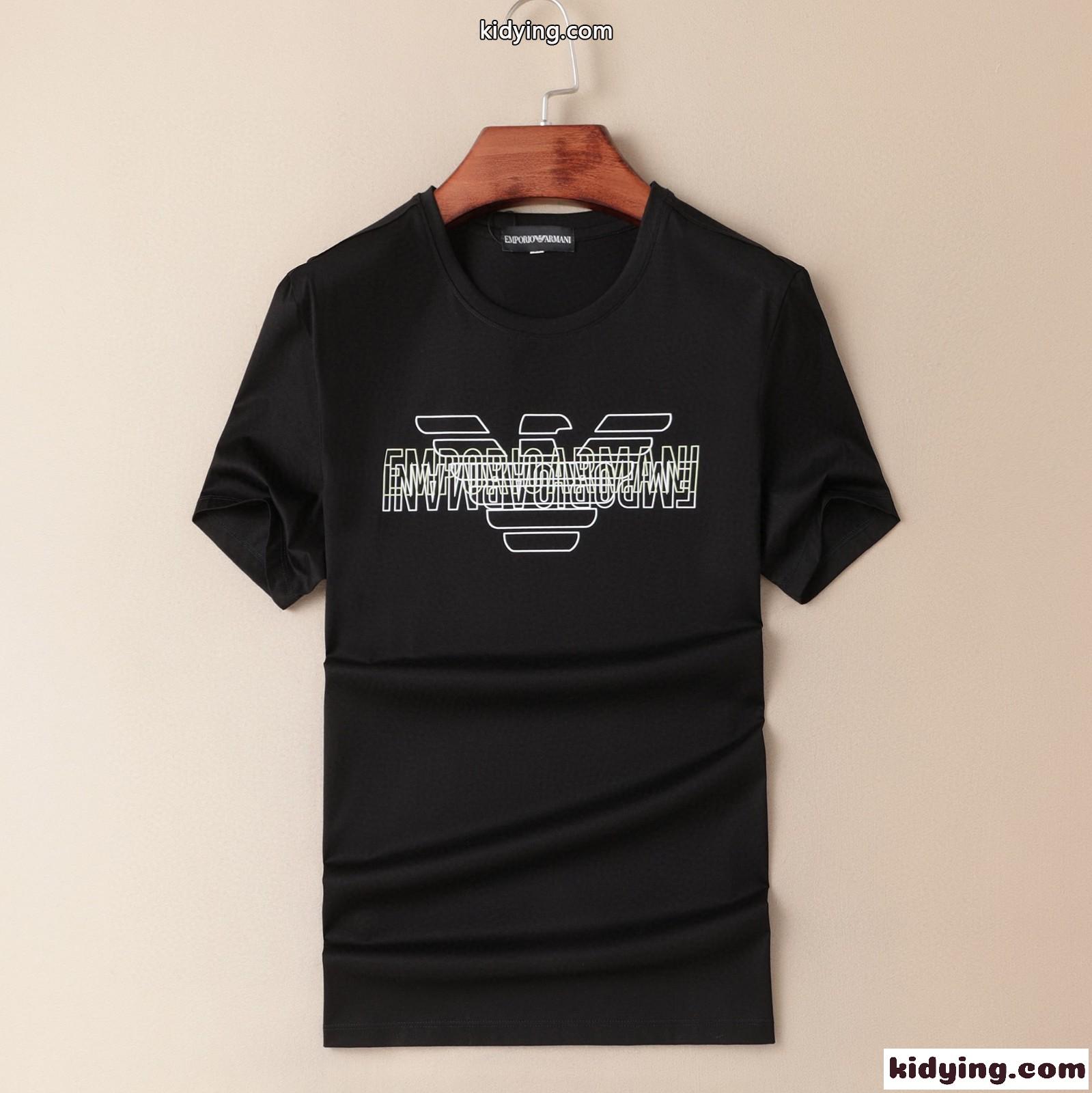 合わせやすい プリント ロゴ おしゃれ アルマーニ tシャツ コピー 半袖 カジュアル クルーネック トップス-1