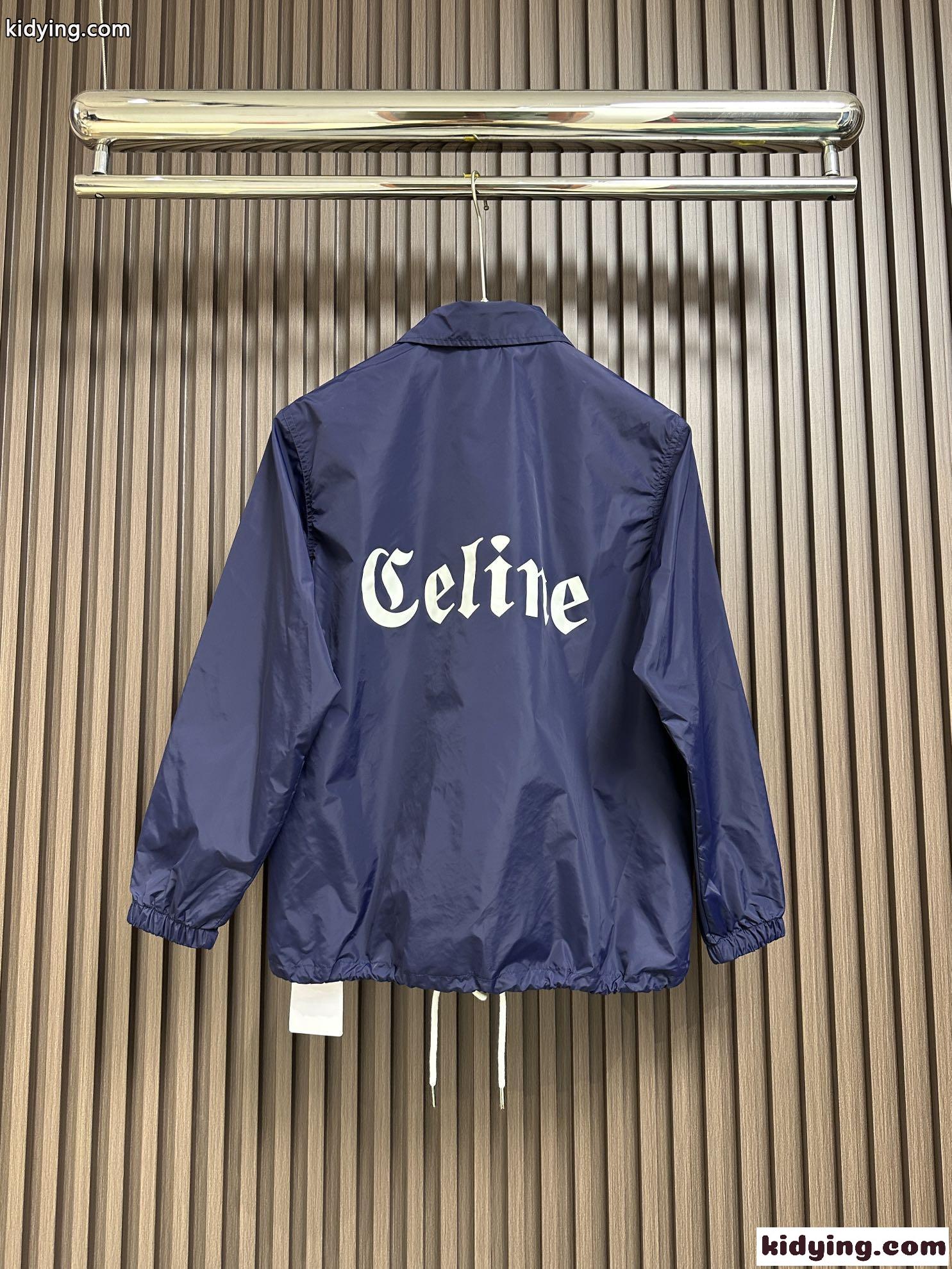 セリーヌ ジャケット コピー CELINEプリント コーチジャケット ブルー-2