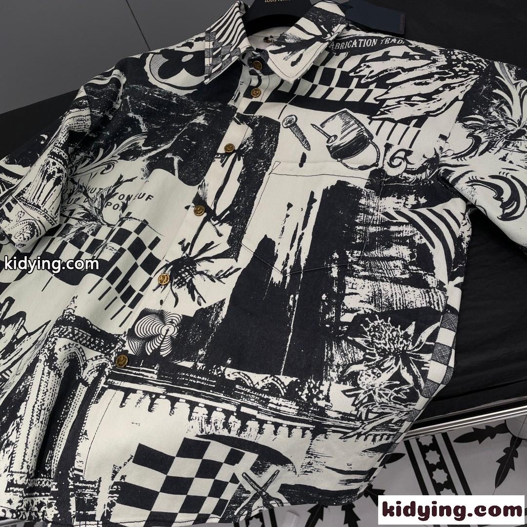 23SS Louis Vuitton 新作 デニムシャツ 半袖 ルイヴィトン シャツ コピー ユニセックス-0