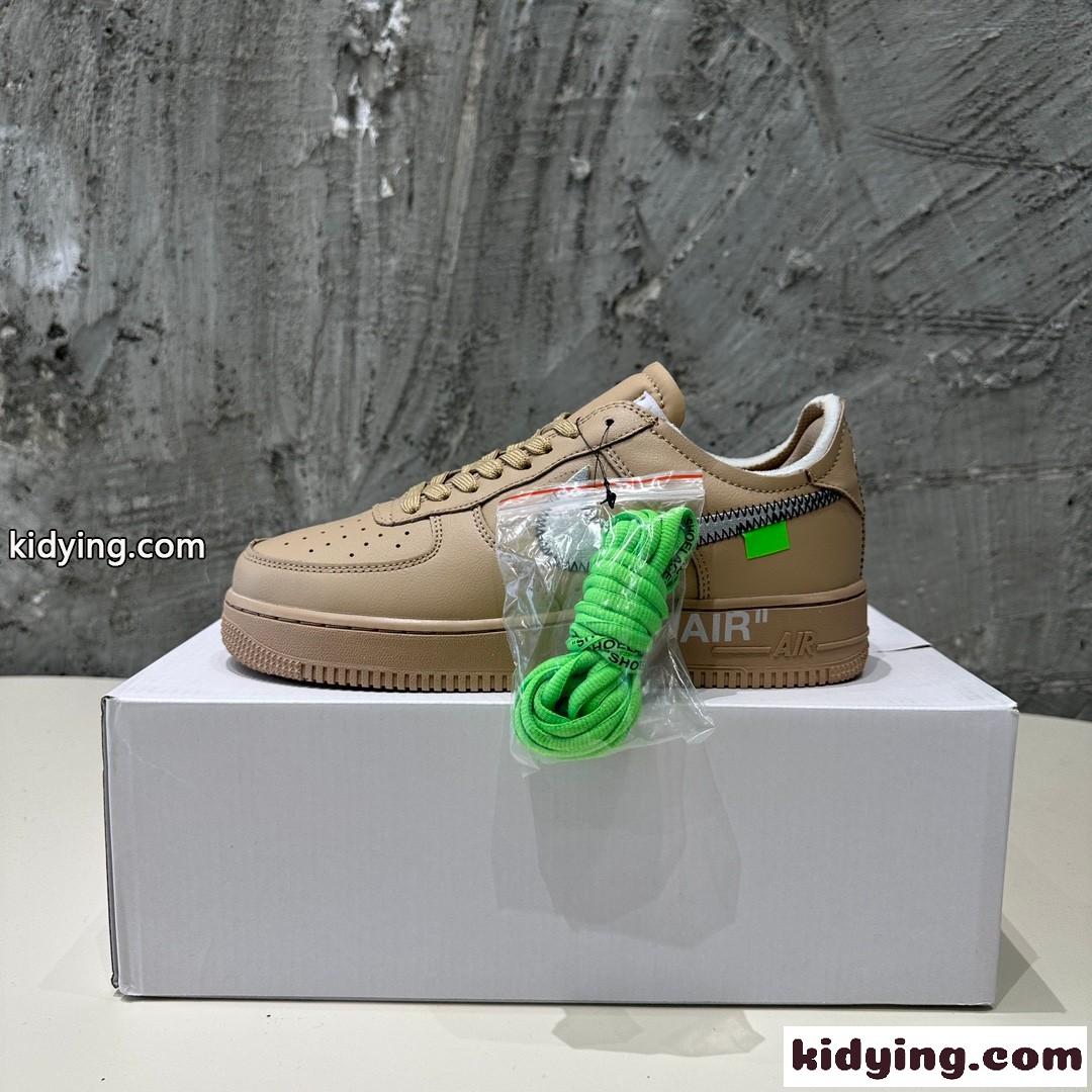 大人気 OFF-WHITE X Air Force 1 オフホワイト スニーカー コピー ベージュ-0