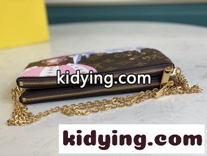 LV Crafty抽象芸術を取り入れ 新しいPochette Double Zipチェーンバッグを一新 ルイヴィトン バッグ コピー-1