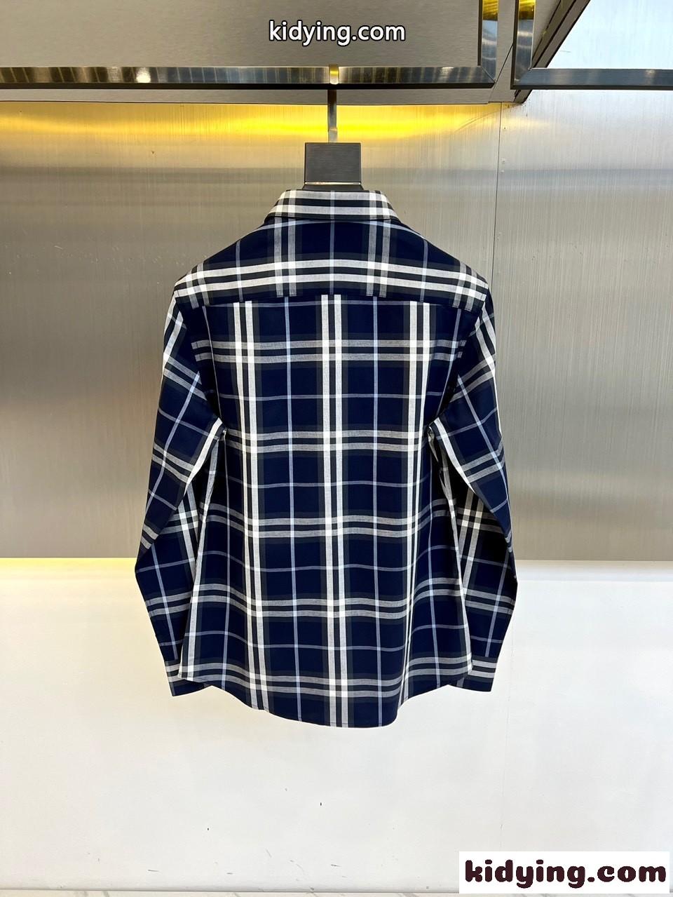 バーバリー シャツ コピー 定番 コットン チェックシャツ ロングスリーブ-4