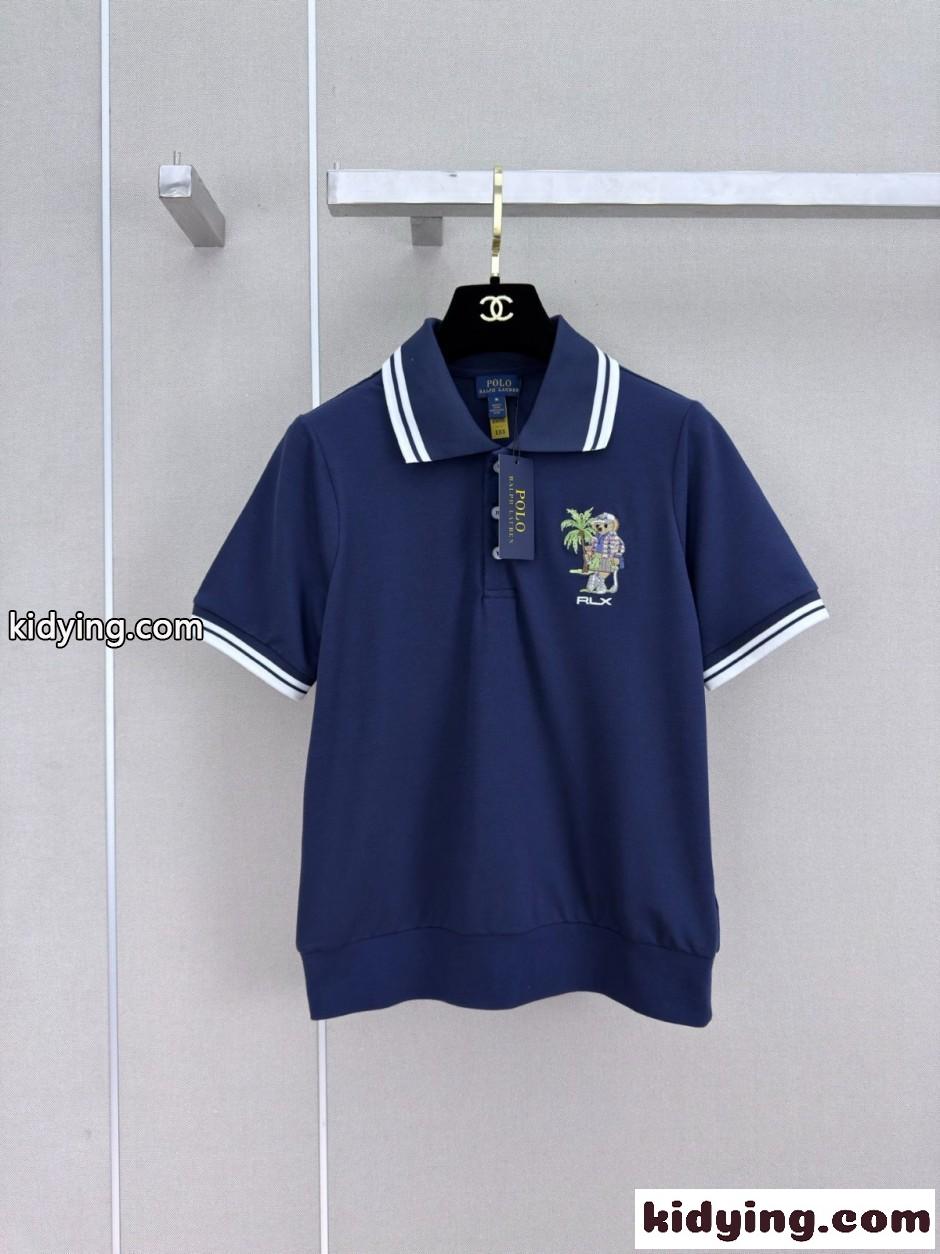 カジュアル 可愛い ポロベア コットン ポロシャツ ラルフローレン Tシャツ 偽物 ネイビー-0