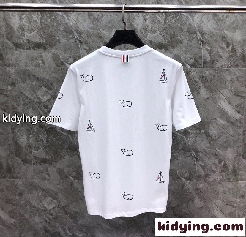 可愛い おしゃれ トムブラウン Tシャツ 偽物 コットン 半袖Tシャツ-1