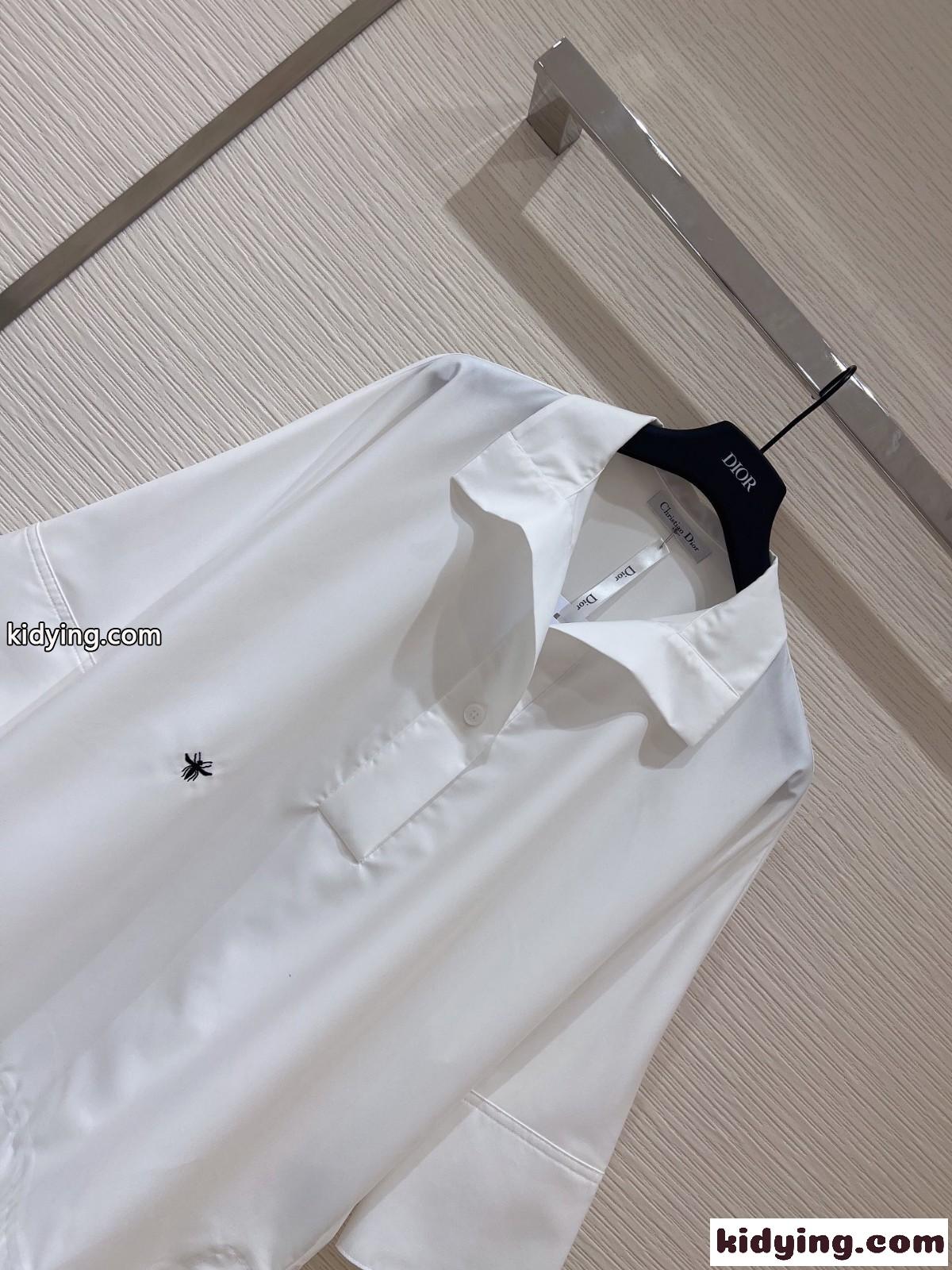 シンプル 上品 クリスチャン・ディオール シャツ コピー コットン レディース ブラウス 白 ホワイト-1