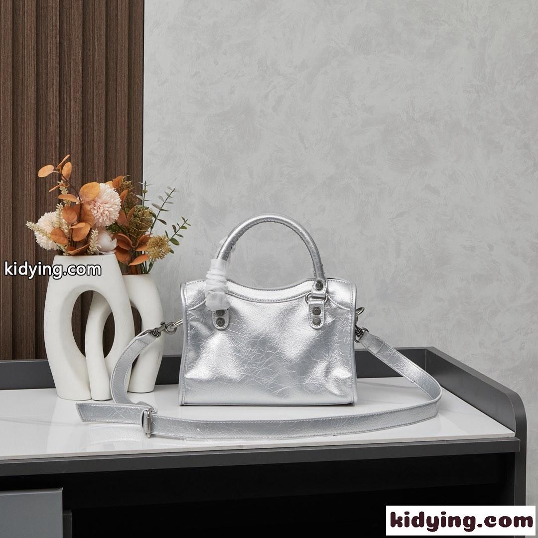 人気 カジュアル LE CITY スモール バッグ バレンシアガ バッグ コピー シルバー-2