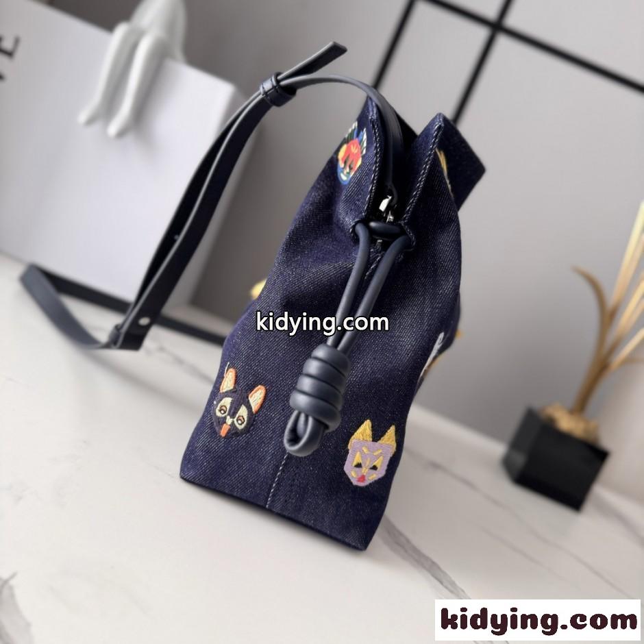 LOEWE x Louis Wain ロエベ フラメンコ クラッチ スーパーコピー デニム-1