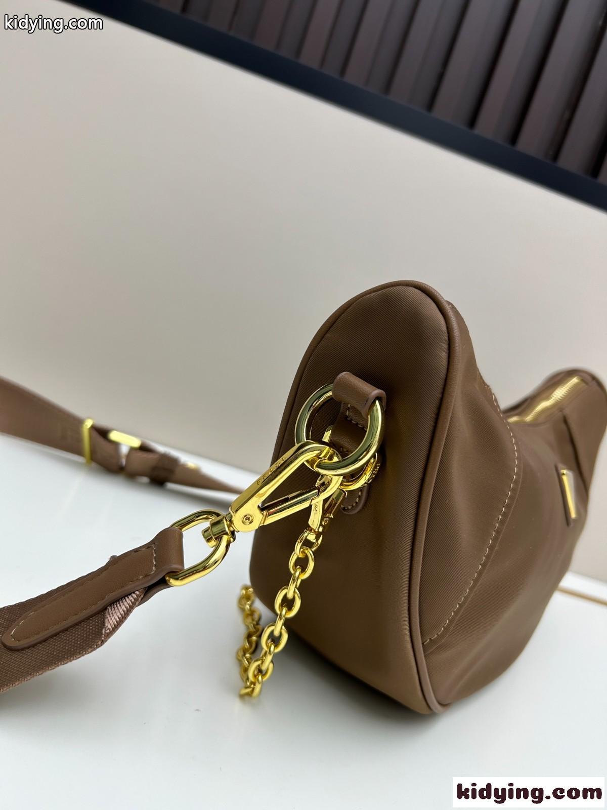 プラダ ドゥミ・リュンヌ Re-Nylon ショルダーバッグ コピー ブラウン-4