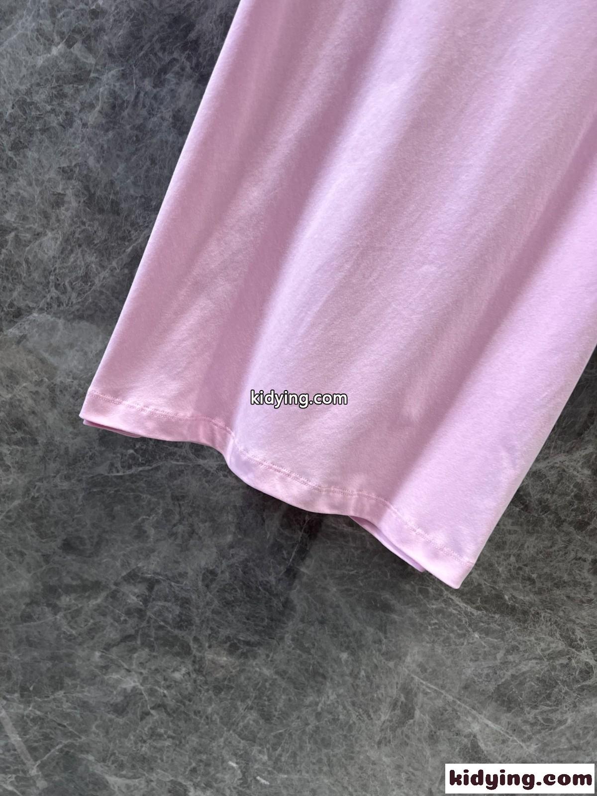 モンクレール Tシャツ コピー シンプル ロゴ入り コットン 半袖Tシャツ ユニセックス ピンク-3