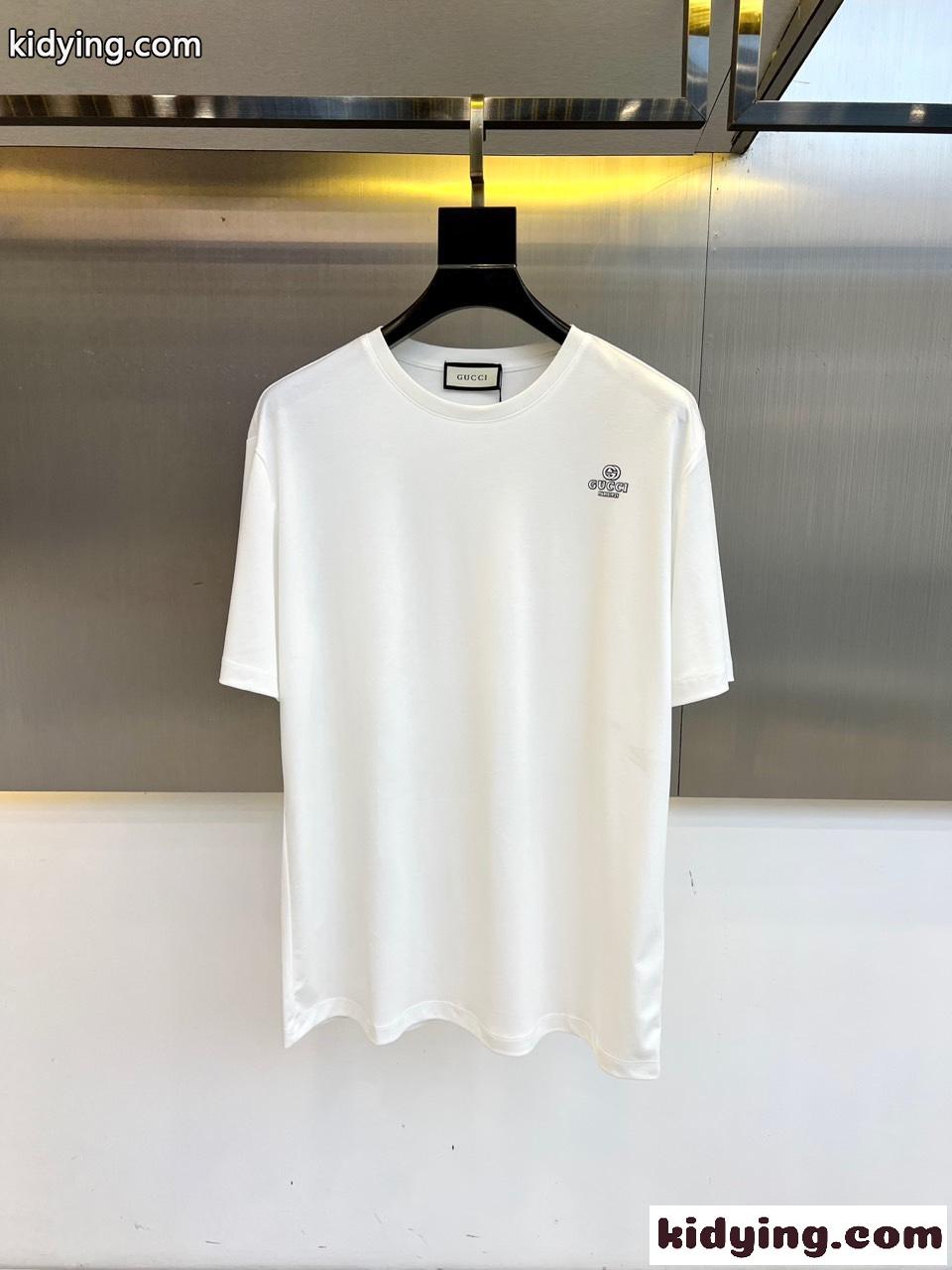 シンプル ロゴ入り 半袖Tシャツ グッチ Tシャツ コピー コットン ホワイト-0