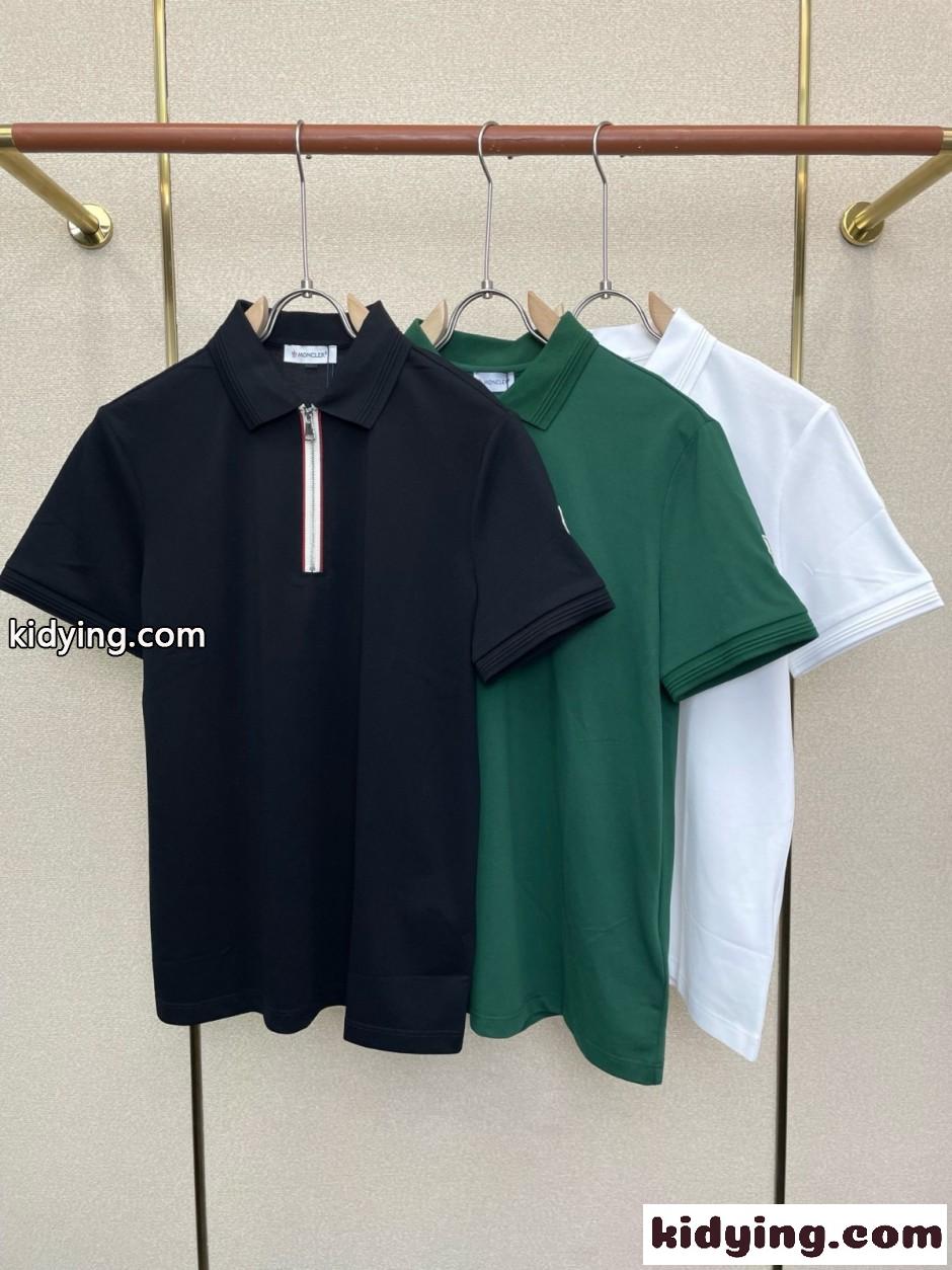 カジュアル 洗練された ハーフジップ ポロシャツ モンクレール Tシャツ 偽物-0