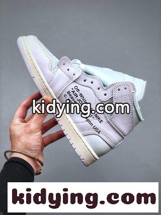 ​Air Jordan 1 x OFF-WHITE 白連名  靴のネット紗 踵香港宝などの大部分の材料を購入する オフホワイト 新作 シューズ コピー-0
