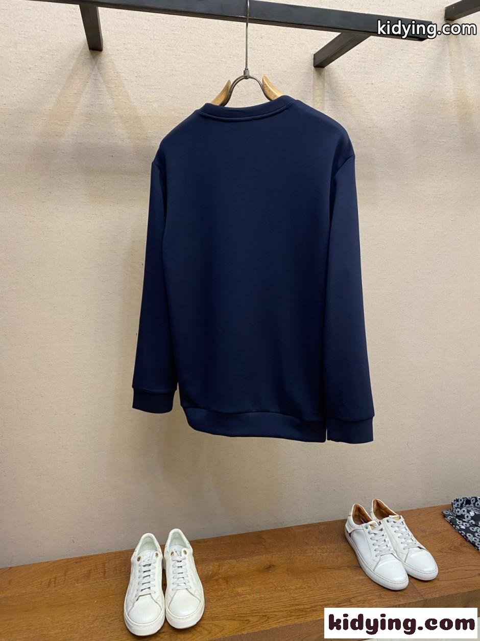 シンプル トリオンフ刺繍 スウェットシャツ セリーヌ Tシャツ 偽物 ネイビー-1