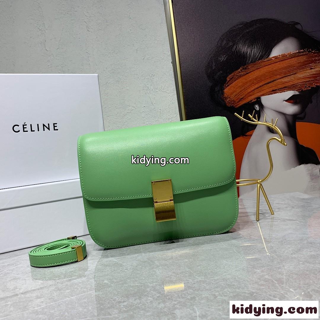 人気 上品 クラシック レザー ショルダーバッグ セリーヌ バッグ コピー ライトグリーン-0
