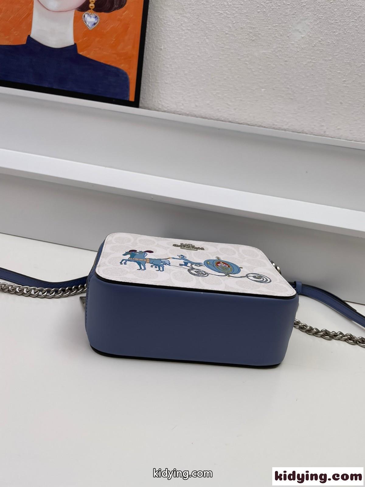 DISNEY X COACH コーチ バッグ コピー レディース ダブルジップ ボックスショルダーバッグ-3