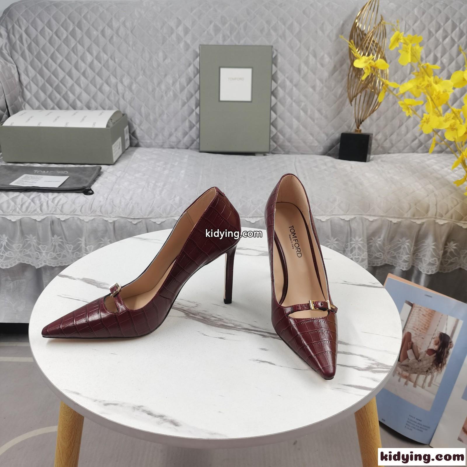 Angelina クロコエンボス パンプス トムフォード パンプス コピー ワイン-2