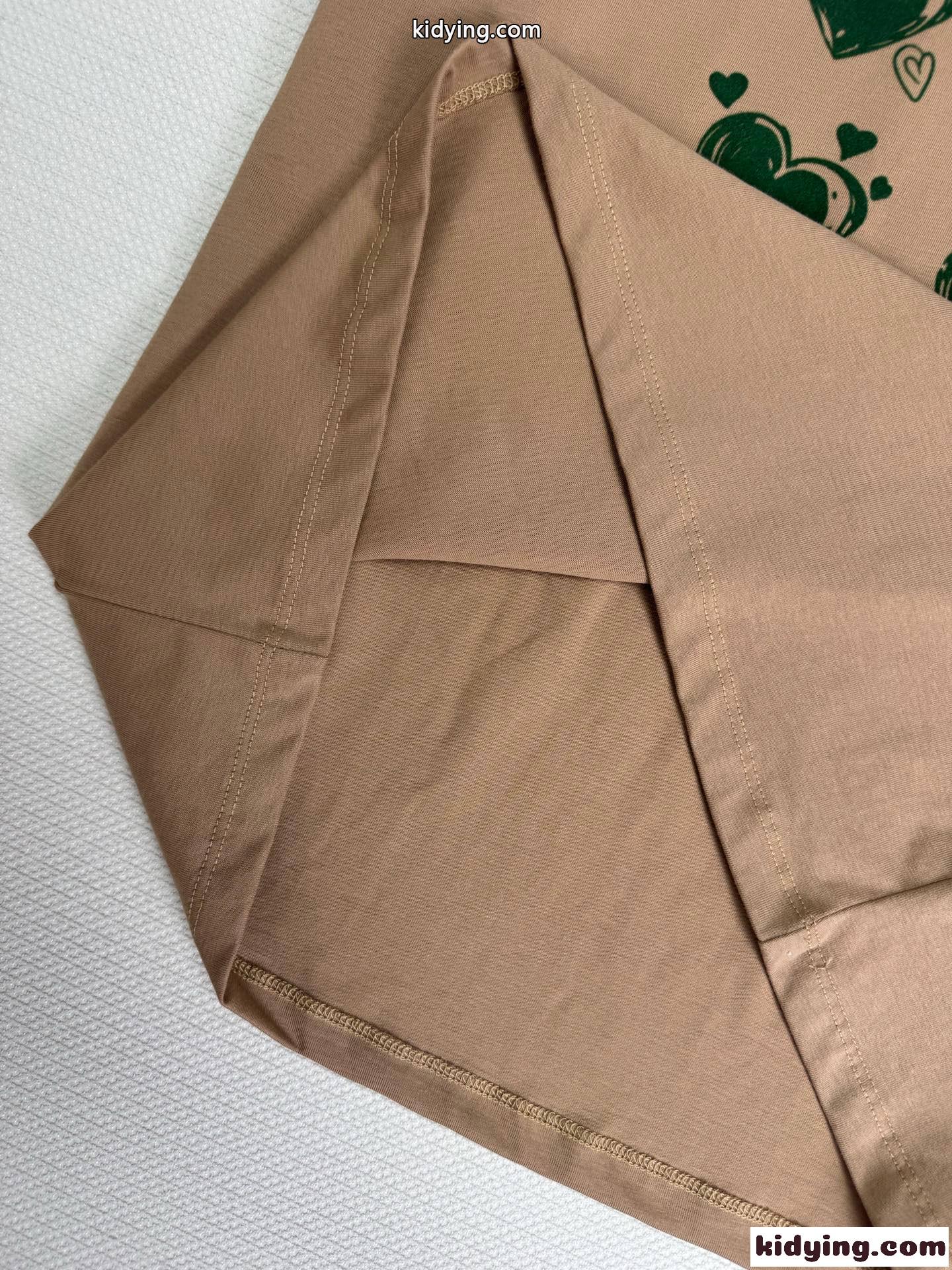 シンプル プリント コットン 半袖Tシャツ イヴ・サンローラン Tシャツ コピー キャメル-3