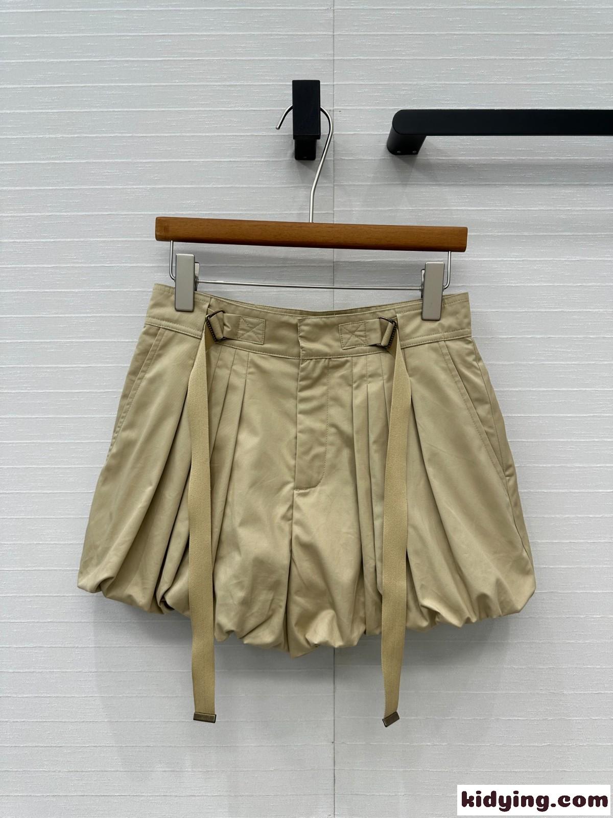 コットン ミニ バルーンショートパンツ クロエ パンツ コピー カーキ-0