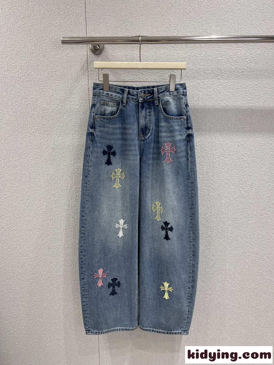 クロスモチーフ デニムパンツ クロムハーツ ジーンズ 偽物 合わせやすい-0