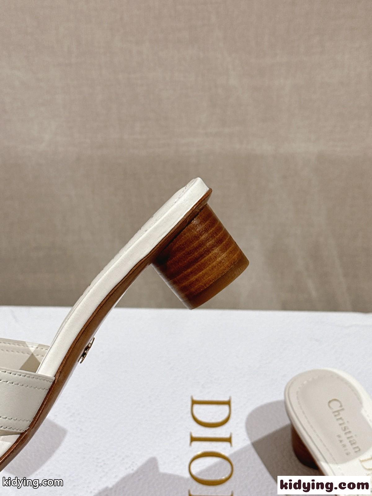 Dior Or 30 Montaigne ヒールスライド クリスチャン・ディオール サンダル コピー ホワイト-4
