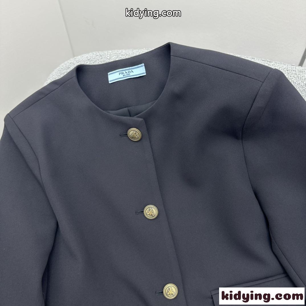 PRADA&エレガント トリコチン シングルブレストジャケット プラダ ジャケット コピー-2