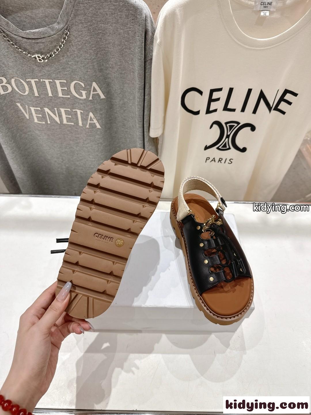 CELINE ビリー チャンキーサンダル セリーヌ スーパーコピー ブラック-3