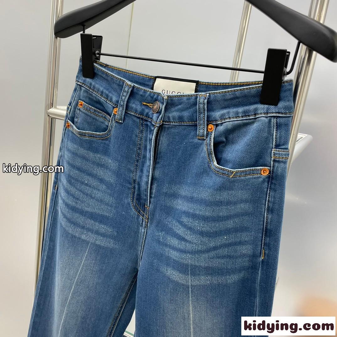 ヴィンテージ フレア デニムパンツ グッチ ジーンズ コピー レディース-2