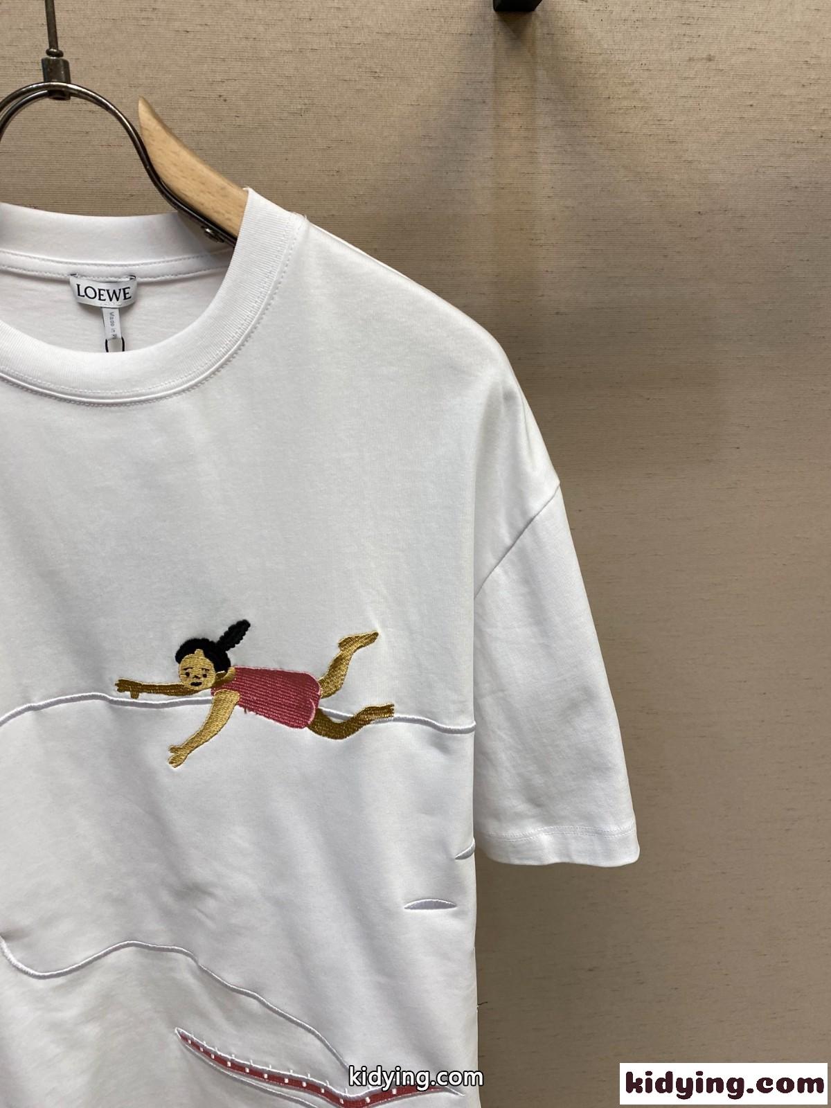 LOEWE x Suna Fujita ユニセックス 半袖Tシャツ ロエベ Tシャツ コピー リラックス-3
