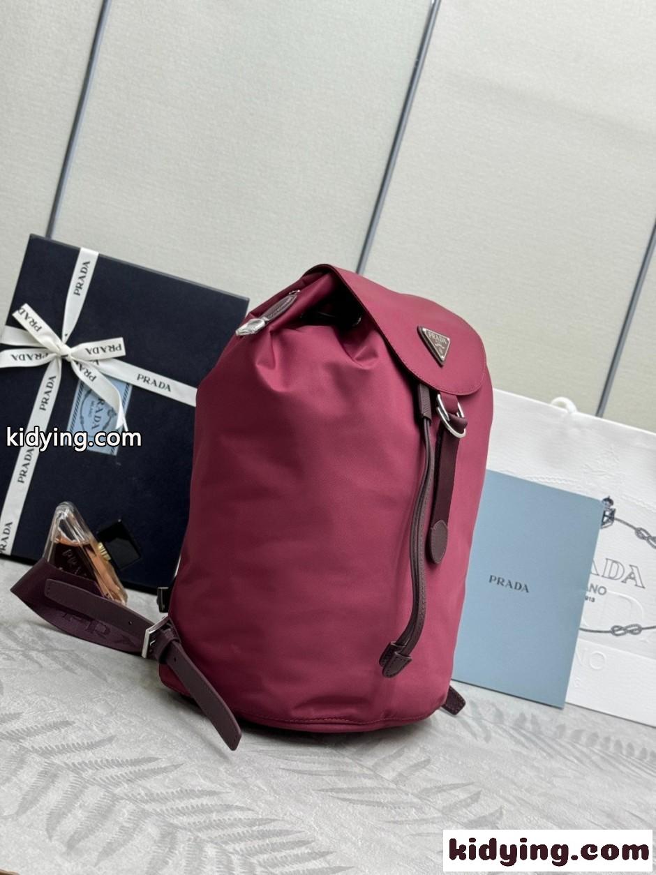 スモール Re-Nylon バックパック プラダ バッグ スーパーコピー ボルドー-0