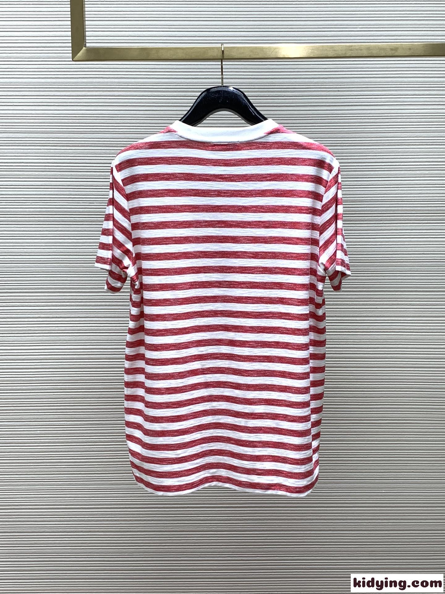 定番 カジュアル プラダ Tシャツ コピー ストライプ 半袖Tシャツ-4