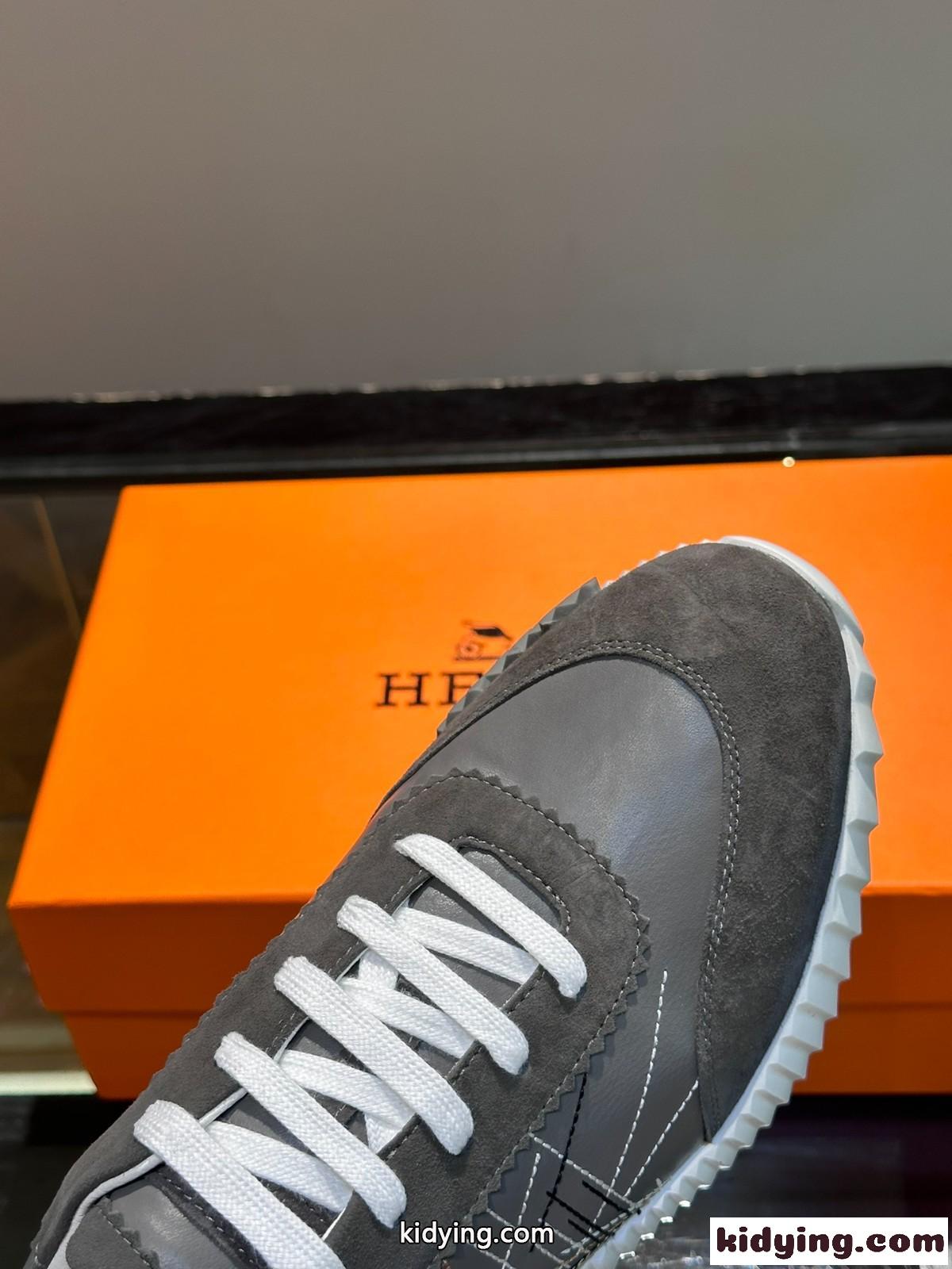 大人気 HERMES バウンシング スニーカー エルメス スニーカー コピー グレー-4