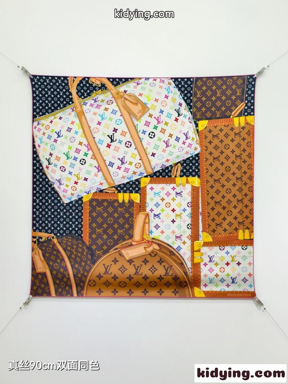 LV × TM カレ90・モノグラム マルチカラー コレクター ルイ・ヴィトン スカーフ コピー-0