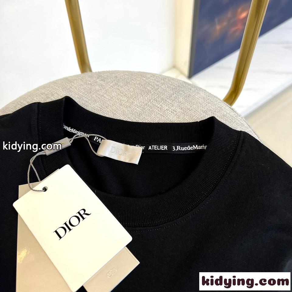 クリスチャン・ディオール Tシャツ コピー クルーネック ユニセックス 春夏 定番 刺繍-1