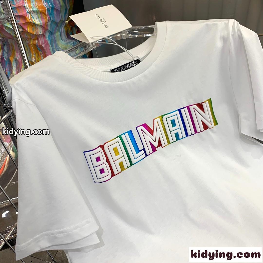 シンプル おしゃれ ロゴ バルマン レディース コピー 半袖 tシャツ カジュアル 合わせやすい ホワイト ブラック-2