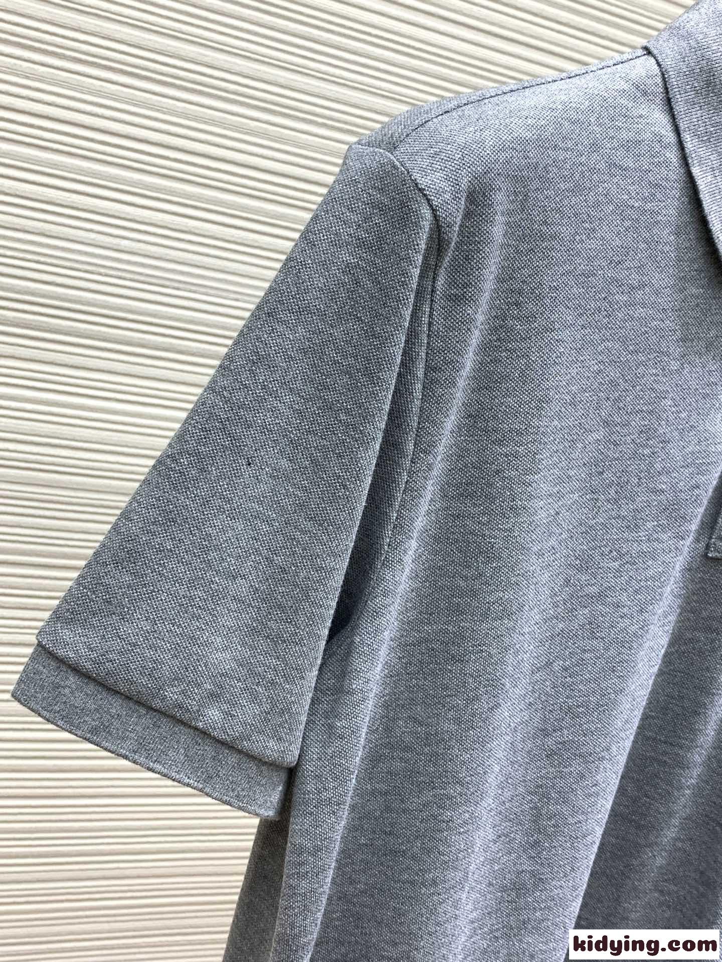 カジュアル 快適 コットンピケ 半袖 ポロシャツ モンクレール Tシャツ コピー グレー-1
