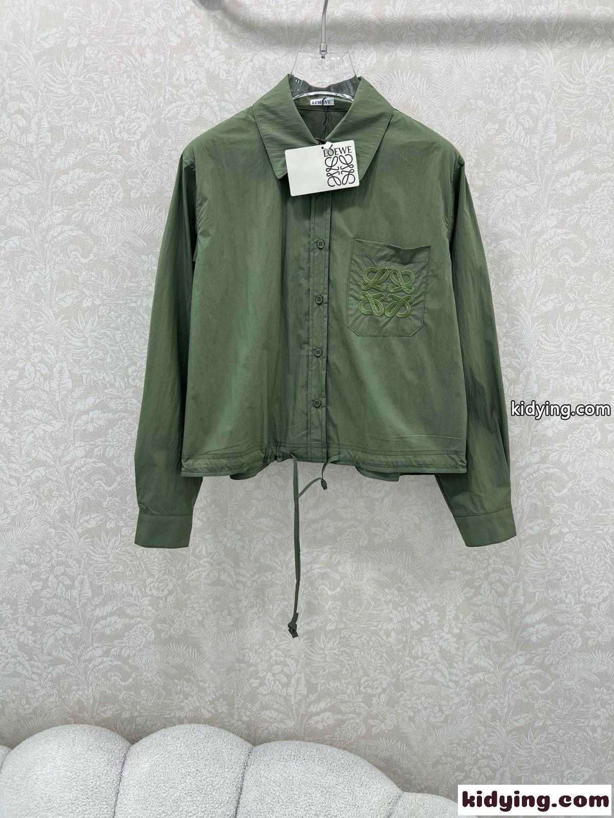 カジュアル アナグラム ロエベ シャツ コピー 長袖トップス グリーン-1