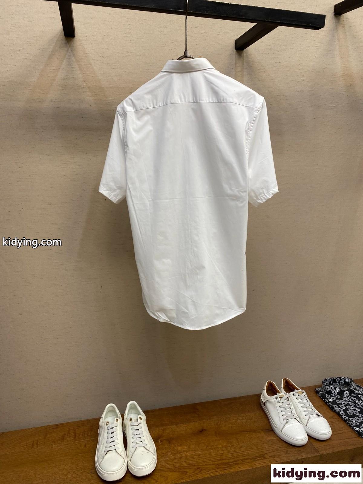 シンプル 上品 ショートスリーブシャツ バーバリー シャツ 偽物 ホワイト-1