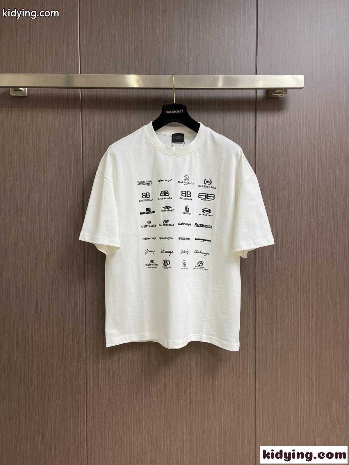 バレンシアガ Tシャツ コピー コットン お洒落 合わせやすい プリント 半袖Tシャツ-1