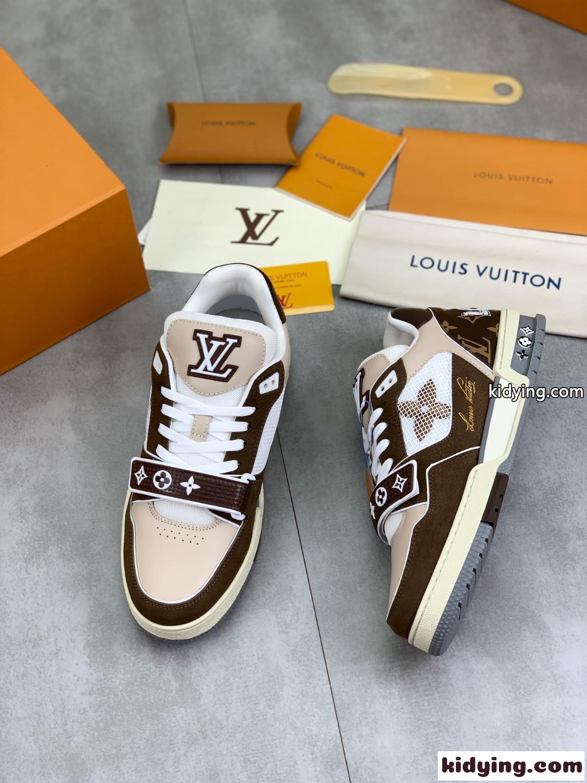 LV トレイナー･ライン ルイヴィトン スニーカー スーパーコピー ブラウン-2