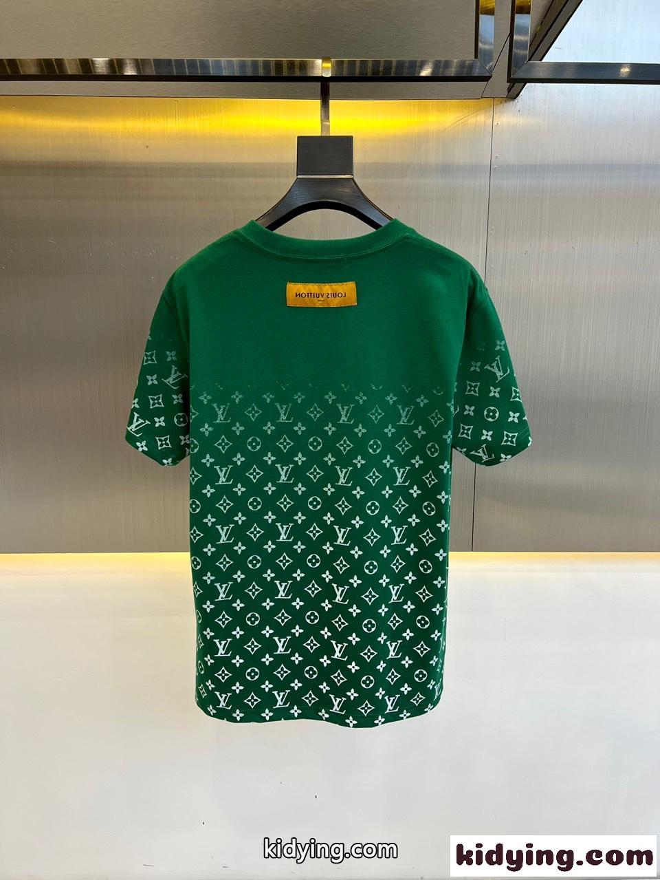 お洒落 人気 モノグラムグラディエントTシャツ ルイ・ヴィトン Tシャツ コピー グリーン-4