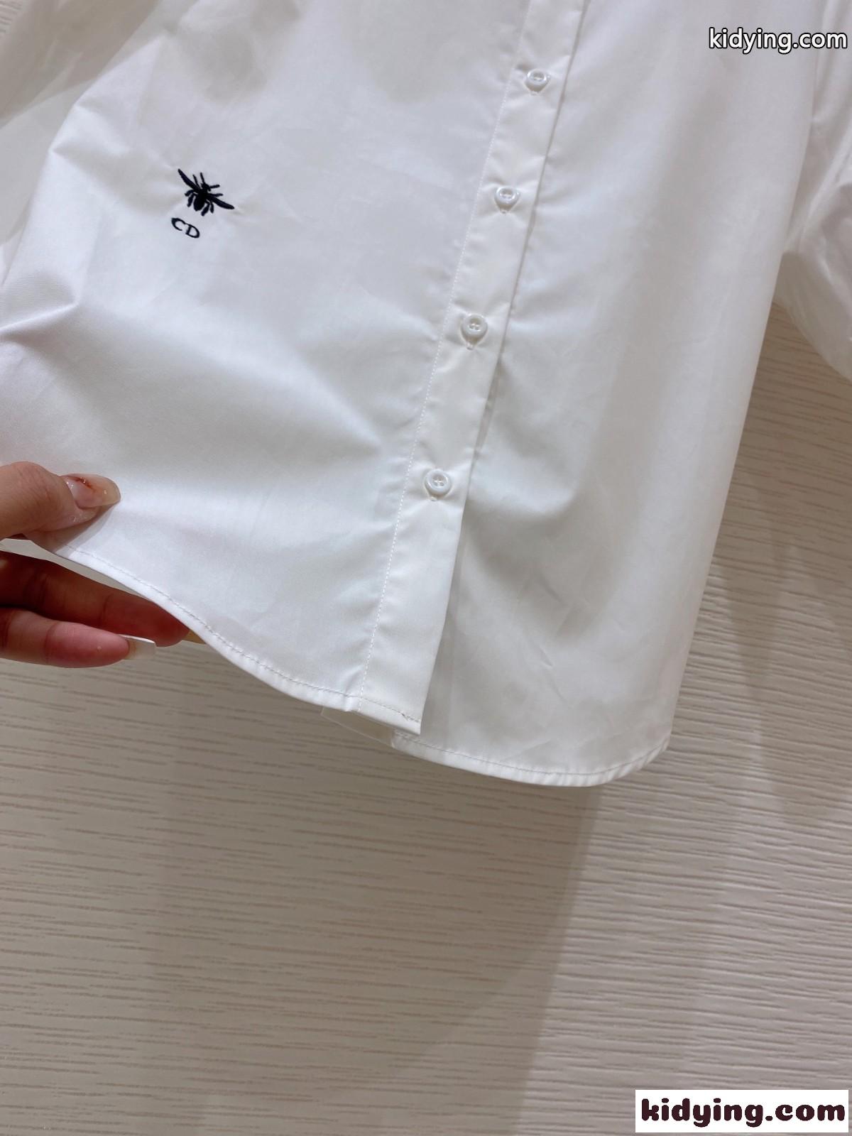 スウィート シンプル カジュアル 刺繍 ポロネック クリスチャン・ディオール シャツ コピー レディース 半袖-3