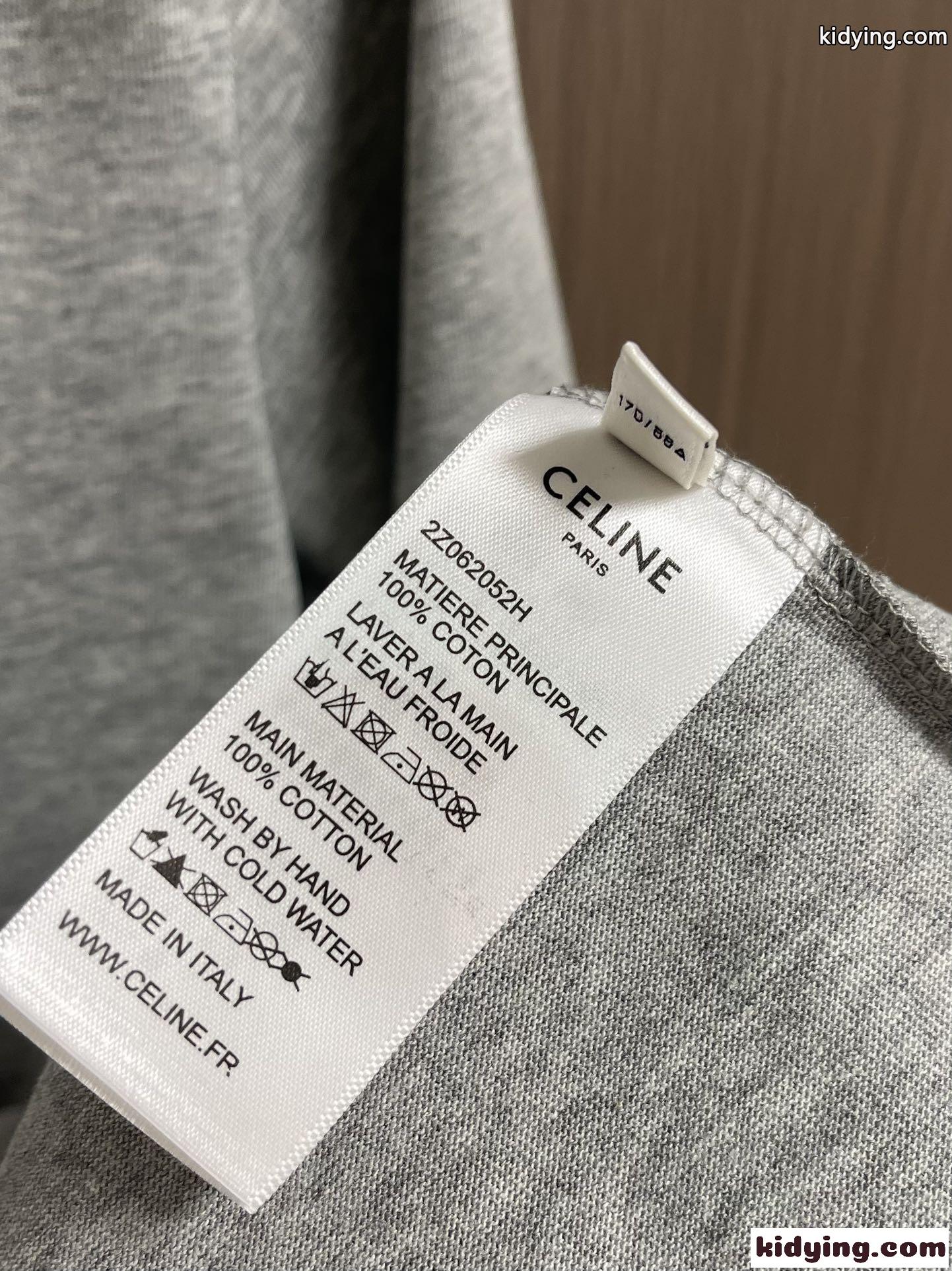 シンプル トリオンフ コットン 半袖Tシャツ セリーヌ Tシャツ コピー クルーネック-5