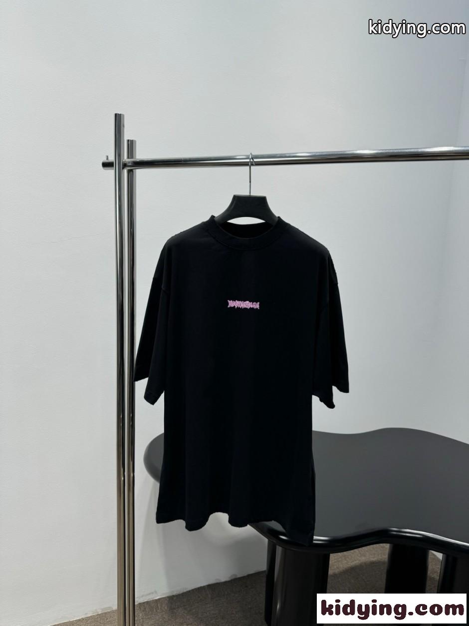 ロゴ入り オーバーサイズ 半袖Tシャツ バレンシアガ Tシャツ 偽物 ユニセックス-0