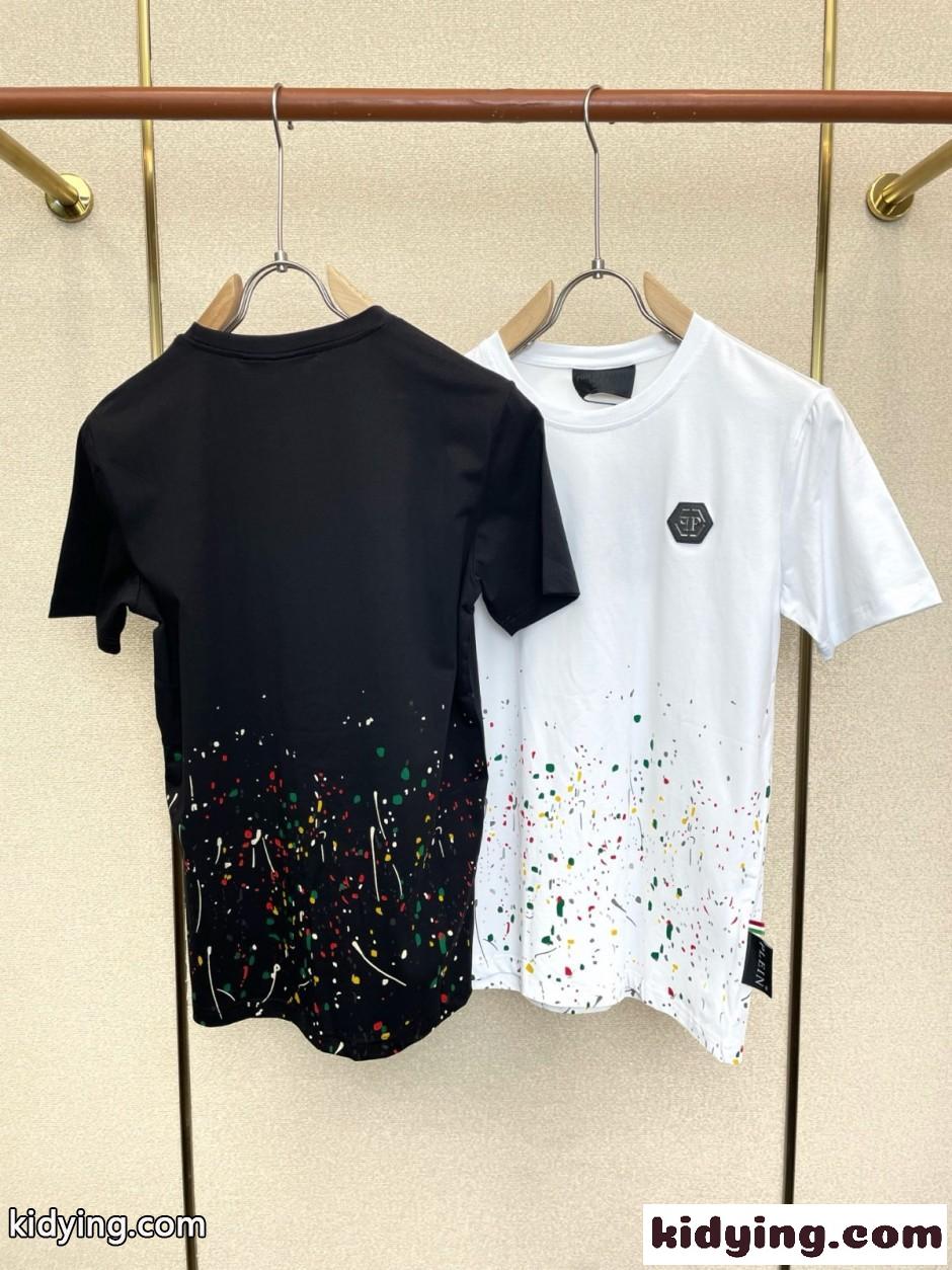 カジュアル 合わせやすい 半袖Tシャツ フィリッププレイン Tシャツ 偽物-1