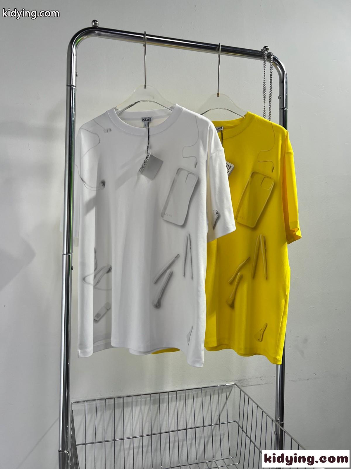 オブジェクト Tシャツ コットン ロエベ Tシャツ コピー クルーネック ユニセックス-1