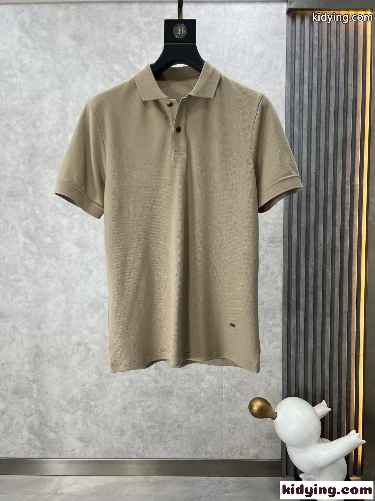 定番 シンプル サルヴァトーレ・フェラガモ Tシャツ コピー 半袖 ポロシャツ ベージュ-0