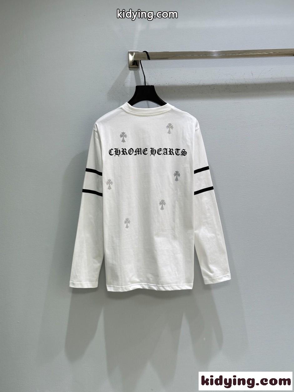 スタイリッシュ カジュアル 長袖Tシャツ クロムハーツ Tシャツ 偽物 ホワイト-3